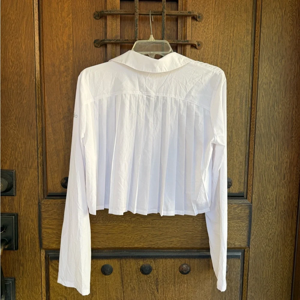 Alo Cropped White Button-Front Women’s Top Size XS
